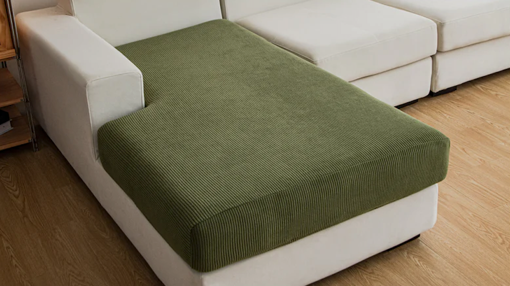 QIANMEW Sofa Covers Washable, Chaise, Green Color 