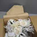 Bridal Bouquet Cascading, Nude & White Wedding Bouquets for Bride Bridesmaid 10" Artificial Flowers Bouquet for Wedding Decor