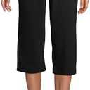 Lands' End Women's Sport Knit High Rise Elastic Waist Capri Pants, 2XL, Black