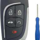 Upgraded Modified Key Fob Case Replacement for Chevy Cruze Camaro Impala Equinox GMC Terrain Buick Regal Lacrosse 2010 2011 2012 2013 2014 2015 2016 2017 Keyless Entry Car Key Fob Shell (5 Buttons)