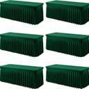 6 Pack Hunter Green Spandex Fitted Tablecloth 6 Foot - Stretch Table Clothes for 6 FT Rectangle Table, Washable Ruffles Elastic for Weddings, Buffet, Banquet, Trade Craft Show, Party Celebration