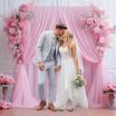 20ft X 10ft Baby Pink Tulle Backdrop Curtain for Parites, Sheer Photo Backdrop Curtains Fabric Drapes for Wedding Baby Shower Birthday Party Bridal Girl Shower Background Decorations