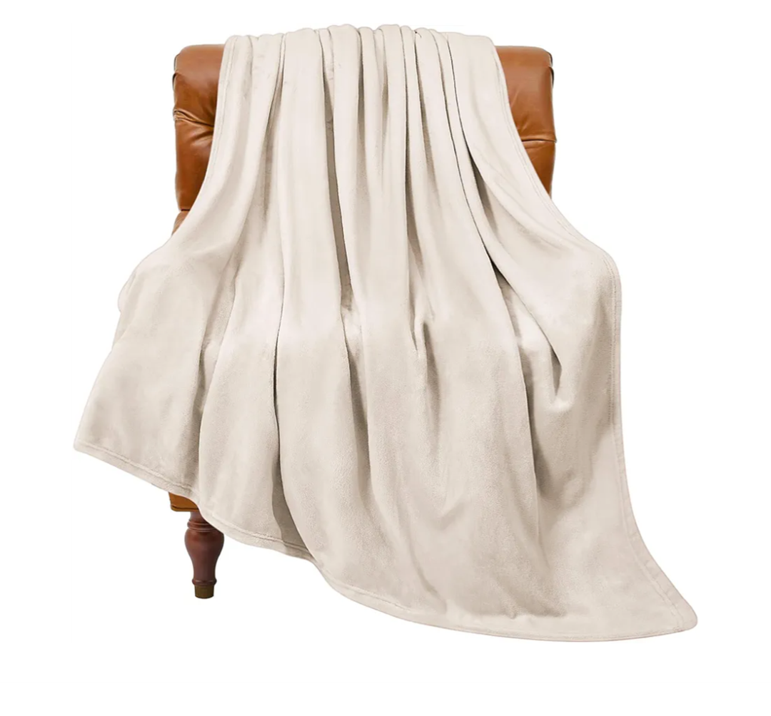 BEDELITE Fleece Blanket Beige Throw Blankets for Couch & Bed, Luxury Plush Cozy Fuzzy Blanket 50" x 60", Super Soft Warm Lightweight Throw Blanket for Travel Camping
