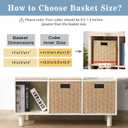 13" x 13" x 13" Wicker Storage Basket,Woven Paper Rope Wicker Baskets,Set of 4 Collapsible Square Organizers,Foldable Cube Storage Bins