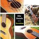 Ranch 26" Tenor Ukulele Sapele Wood Instrument with Tuner - Natural | Sapele wood body with natural finish delivers rich, deep resonance. Wider fret spacing supports advanced playing