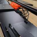 Rolanstar TV Stand with Power Outlet & LED Lights, Modern Entertainment Center for 32/43/50/55/65 Inchs TVs, TV Table, Universal Gaming LED TV Media Stand with Large Storage Cabinet, Black