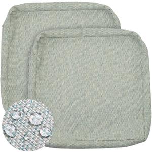 GUEGLSA Replacement Outdoor Cushion Covers 24x22x4 inch, Waterproof Patio Seat Cushion Slipcovers, Chair Cushion Slip Cover, Set of 2, Cream Turquoise