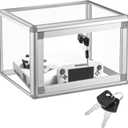 Fridge Box with Lock 15 Liter Clear Reinforcement Box 12 x 10 x 8 Inches Lockable Refrigerator Food Storage Boxes Gaming Equipment Box with Lock Cabinet Organizer