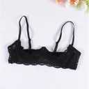 SOLY HUX Women's Sexy Lace Bra Lace Push Up Lingerie Naughty Bras Open Cup Sheer Shelf Corset Tops Nightwear 1/4 Cups (Black, XXL)