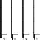 Deck String Light Poles 4 Pack 41" for Garden Backyard Deck Fence Railing EavesHanging Bird Feeders, Lanterns, Wind Chimes, Flower and Plant Baskets (4)