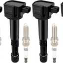 ECCPP UF712 4 ignition coils with 4 iridium Spark Plugs for Honda for Accord 2013-2017, CR-V CRV 2015-2019 & for Acura TLX 2015-2020, ILX 2016-2020 L4 2.4L 2305205A2A01 C1832 30520-5A2-A01