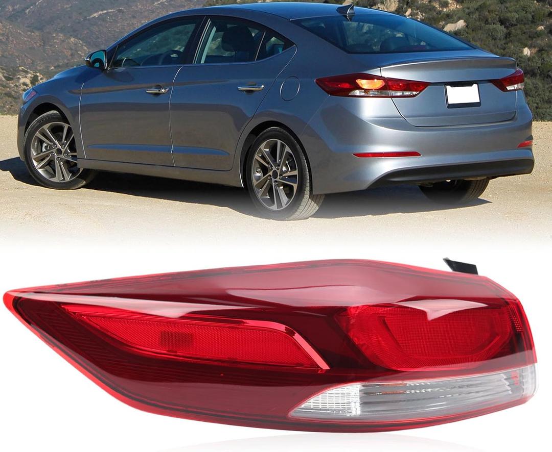 Tail Light for Compatible with 2017-2018 Hyundai Elantra Outer Rear Brake Stop Lamp with Side Marker Lamp Replace 92401-F2020 Left Driver Side (US Version)