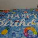 Pool Birthday Party Decorations, Happy Birthday Banner, Pool Party Backdrop for Birthday Party, Summer Party Decorations for Birthday, 72x43 inch