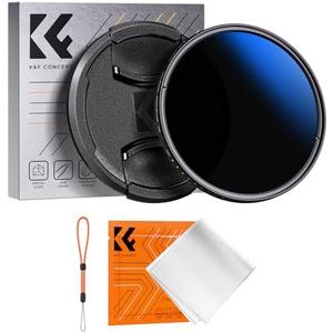 K&F Concept 40.5mm Variable ND Camera Lens Filter ND2-ND400 (1-9 Stops) + Lens Filter Cap + Cleaning Cloth 18 Multi-Layer Coatings Adjustable Neutral Density Ultra Slim (K-Series)