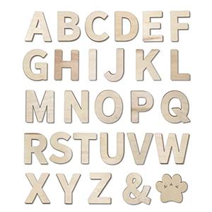 182 Pieces 2-1/2 Inch (2.5") Wooden Letters Craft Wood Letter Unfinished Alphabets with Extras Wall Decor