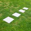 Garden Stepping Stones with Stakes Set of 4, PP Walkway Pads, 15.5" x 15.5", Weather-Resistant, Easy Installation (4 Pcs, Beige)