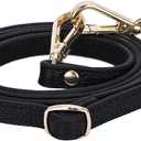 VanEnjoy Full Grain Leather Adjustable Replacement Strap Cross Body Bag Purse, 26-51" Long,0.47Wide (1# Black-gold Buckles)