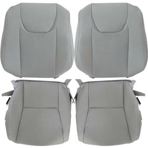 SecosAutoparts Gray Replacement Driver and Passenger Side Bottom & Top Lean Back Seat Covers Compatible with Lexus RX350 RX450 2010 2011 2012 2013 2014 2015