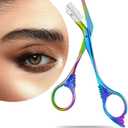Eyebrow Trimmer Scissor With Comb, Eyebrow Trimmers, Professional Precision Eyebrow Trimmer, Eyebrow Trimmer Scissors with Combs, A Must-have Makeup Tool (Color Titanium)
