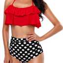 Womens Bikini Swimsuits Two Piece High Waisted Bathing Suits Tummy Control Sexy Push Up Swimsuits Bikini Sets, Size: 12-14