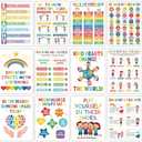 gisgfim 24Pcs Kindness Posters for Classroom Decorations Growth Mindset and Empathy Inspirational Posters Kindness Motivational Wall Art for Classroom Bulletin Board Back to School Home Office Decor