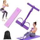 Resistance Bands with Handles, 6-Tube Foot Pedal, Natural Rubber Ankle Puller for Sit-ups & Full Body, Portable Home Gym Strength for Legs, Arms.