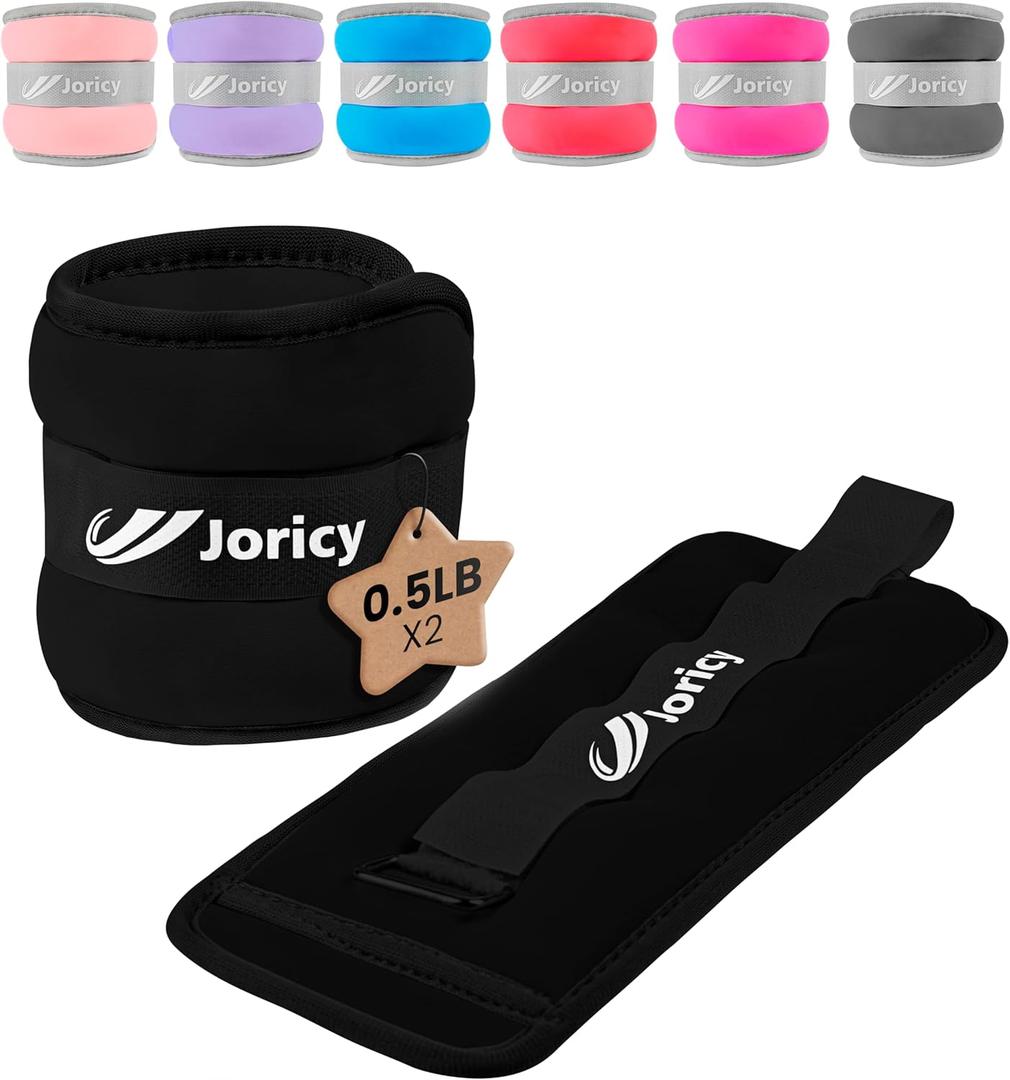 Ankle Weights, Wrist Leg Arm Weights for Women Men Kids with Adjustable Straps, Strength Training Weighted for Yoga, Jogging, Running, Walking, Fitness, Gym Workout - 1LBS Pair (0.5 LB Each Weight),