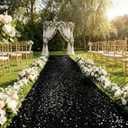 Wedding Aisle Runner: 4FT15FT Sequin Fabric - Black Sparkly Carpet Runner for Helloween Bachelor Party Outdoor Grass Floor Indoor Rug Runner Hallway Decorations