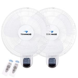 Tornado 2 Pack 16 Inch Wall Mounted Fan for Home, 90Oscillating, Remote Control, 3 Speed 2650 CFM 6 FT Cord UL Safety Listed