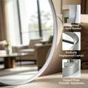 Round Bathroom Mirror 30 Inch Nickel Circle Mirror for Over Sink | Curved Inner-edge Brushed Nickel Frame, HD Clear Reflection, Anti-rust Aluminum Alloy, Easy Install for Bathroom Vanity
