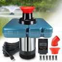 Pond Fountain Aerator, F2-2 1HP 750W 110V Stainless Steel Floating Fountain With 100 Feet Power Cord, Aerating Fountain Pond Cascade Pump for Small Large Ponds Lake Jet System