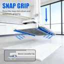 SOPAMI Disposable Snap Grip MiniMop Sweep for Wall Cleaner Pet Hair Removal | 55" Extendable Lazy Mop-2 Reusable Cleaning Pads&1pcs Disposable for Tight Corners,Wall, Hardwood, Marble Floors