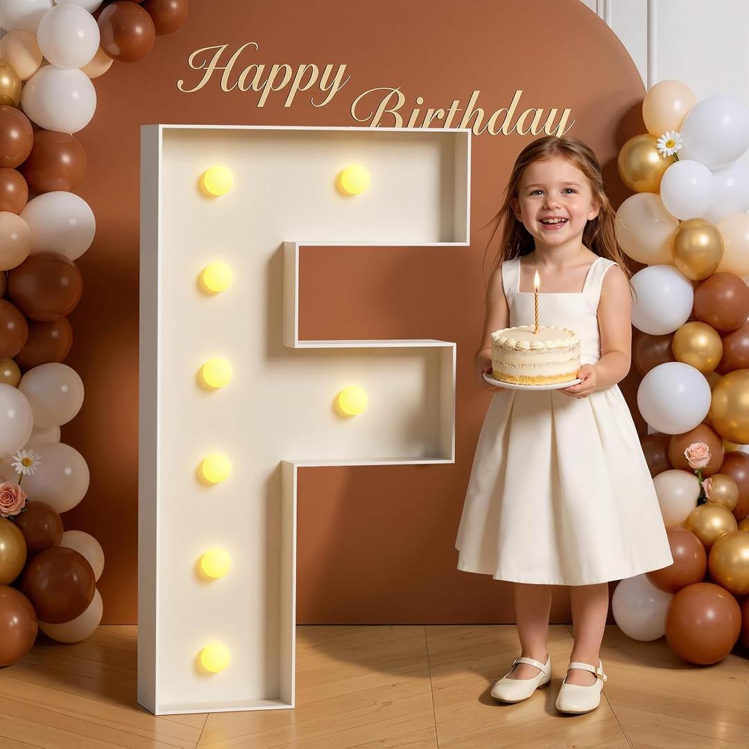 Marquee Letters 3 Feet Tall 3FT Large Light Up Letters F for Wedding Will You Marry Me Sign Happy Birthday Engagement Party Decorations Big Letterboard F
