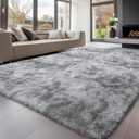 Sour Lemon 6x9 Area Rugs for Bedroom, Living Room Fluffy Rug, Large Area Rug Shag Shaggy Carpet Soft Plush Furry Bedside Rugs, Machine Washable Area Rugs for Kids Girls Boys Home Decor Anti Slip (Light Grey)