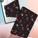 Uppuppy for iPad mini 4 Case for iPad mini 5th Generation Case - 360 Rotating Stand Folio Smart Cover with Pencil Holder for Women Girls, Cherry Bow Flowers for Apple Tablet Mini 7.9 inch 2019/2015
