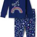 The Children's Place Baby Girls And Toddler Long Sleeve Top and Pants Snug Fit 100% Cotton 2 Piece Pajama Set, 5T