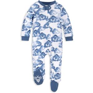 Burt's Bees Baby Boys Sleep and Play PJs, 100% Organic Cotton One-Piece Zip Front Romper Jumpsuit Pajamas (Newborn)