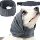 Dog Calming Hoodie, Reducing Noise Wrap, Dog Ear Muffs Noise Protection (M-Head Circle(13.7"~18.9"), Dark Grey)