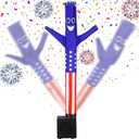 Poen 4th of July Table Centerpiece Decoration Mini Inflatable Tube Man Desktop Wacky Waving Tube Man for Patriotic Decorations USA Flag Party Favors Gag Gifts(Independence Day Style)