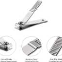 HAWATOUR Nail Clippers Set, Ultra Sharp Sturdy Fingernail and Toenail Clipper Cutters with Visibly Tin Case, Silver