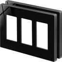 BESTTEN 2 Pack 3-Gang Gloss Black Screwless Wall Plate, Decorator Outlet Cover, Decorative Switch Plate, Decor Switch Plate, Unbreakable Polycarbonate Wallplate