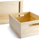 Pack Of 3, Large Wooden Box with Hand Holes, 17 x 8.5 inches 