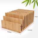 Bamboo Desk Shelf Mail Organizer,Wood 10 Slots Desk Organizers and Accessories for Document Book Mail Paper Bill Filing Tray Organizer, Office Organization File Binder Folder Holder Sorter for Desk