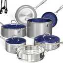 Deluxe DUXANO 14PC Healthy Pots and Pan With 9H Anti-scratch Coating, 2-Layer Non-Stick Ceramic&PFAS Free, Sensitively&Evenly Induction Cooking, Enhanced Flavor with Infrared Cookware, Dishwasher Safe