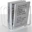 Clear Acrylic Organizers - 3 Vertical Compartments Acrylic Folder Organizer & File Organizer, Desk Document Storage Bins for Magazines, Binders - Multipurpose Home Office Desk Organizer (B5, 3 Sections)