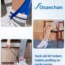 Sock Aids for Putting On Socks, No Bending Flexible Sock Aid Device with Shoe Horn Long-Handle Sock Removal for Seniors/Disabled, Easy On and Off Sock Helpers (Basic)