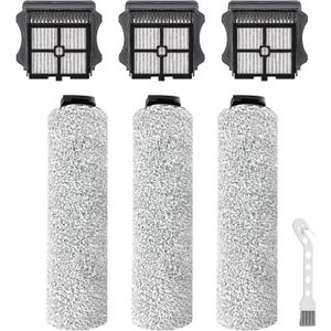 Replacement Brush Rollers and Filters Kit for Tineco iFloor 3 and iFloor One S3 Cordless Wet Dry Vacuum Cleaner,Accessories inclue 3 HEPA Filters & 3 Brush Rollers (Tineco s3 parts)