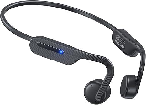 Qyzue Bone Conduction Headphones, Open Ear Headphones Bluetooth 5.4 with Mic, Wireless Running Headphones 10H Playtime, Waterproof Sport Earbuds Suitable for Cycling, Outdoor Sports