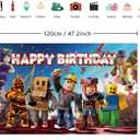 1Pc Roblo-x Party Decoration Banner Photography Background for Birthday Party Photo Booth Props (4.16X2.3 Ft)