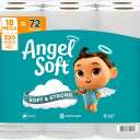 Angel Soft Toilet Paper, 18 Mega Rolls = 72 Regular Rolls, Soft and Strong Toilet Tissue